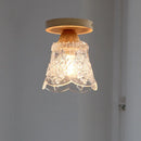 Axyaa Crystal Wood LED Ceiling Lamp Clear Glass Modern Ceiling Lights