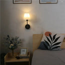 Axyaa Retro LED Black Gold Wall Lamp Luxury Bedroom Sconce Linen Indoor Lighting Fixtures