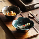 Axyaa Flame-Killed Ceramic Flower Shape 4" Bowl Set for Molecular Cuisine & Serving