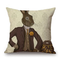 Axyaa Nordic Animal Cartoon Print Cushion Cover - Sofa & Bedroom Decoration Pillowcase