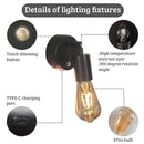 Axyaa Rechargeable Vintage Wall Lamp with Remote Control and Touch Dimmer