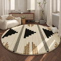 Axyaa Moroccan-Inspired Fluffy Round Rug for Cozy Home Decor