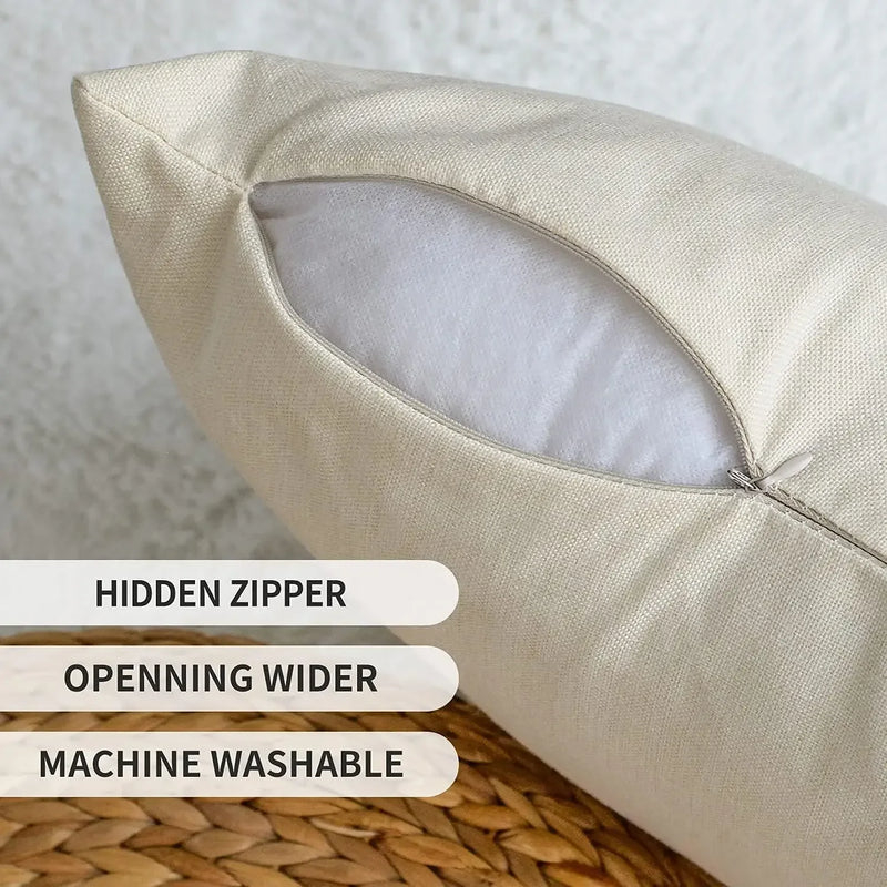 Axyaa Winter Holiday Stripes Pillow Covers