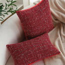 Axyaa Red Christmas Knitted Wool Pillow Cover for Living Room Sofa Home Decor