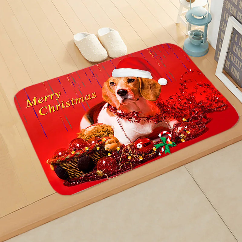 Axyaa Christmas Animal Print Door Mat - Non-Slip Home Decoration