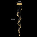 Axyaa Crystal Chandelier Stair Pendant Lamp Living Room Pendant Lights