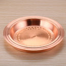 Axya Brass Dinner Plate Set - Steamed Chicken Copper Tray - Round Flat Thickened Design