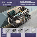 Axyaa Pull-out Seasoning Storage Rack Drawer for Kitchen Dishes and Bowls