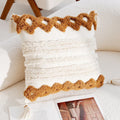 Axyaa Boho Beige Brown Jacquard Embroidery Pillowcase 45X45cm