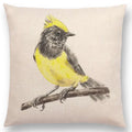 Birds Painting Cushion Cover - Axyaa Collection: Robin, Titmouse, Toucan, Sparrow, Firecrest, Cardinal, Bullfinch