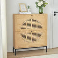 Axyaa Farmhouse Shoe Cabinet with Flip Drawers, Slim Shoe Storage Organizer