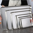Axyaa Stainless Steel Serving Tray for Food Storage, Sausage, Noodles, Fruits - Restaurant Quality