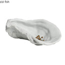 Axyaa White Ceramic Oyster Snack Dish Set