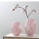 Malt Pink Twisted Glass Vase by Axyaa - Stylish Hydroponic Decor