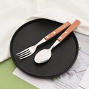 Axyaa Wooden Handle Stainless Steel Cutlery Set