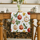 Axyaa Christmas Table Runner Holiday Decoration for Kitchen Dining Room