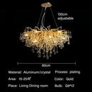 Villa Crystal Chandelier Pendant Light for Luxury Living Room, Dining, Bedroom - Axyaa Hanging Lamp