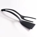 Axyaa Nylon Grip Flip Tongs - 2 in 1 Steak & Egg Spatula Clamp