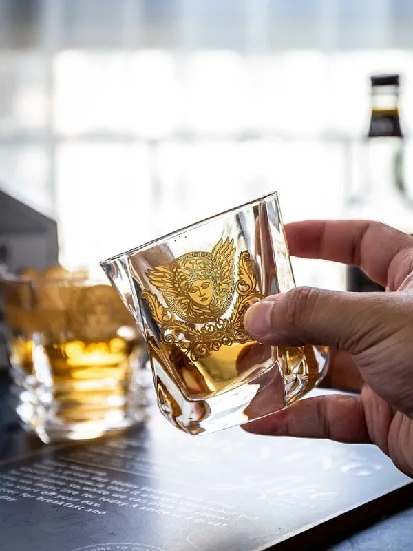 Axya Medusa Gold Head Glass: Whisky, Wine, Beer, Water Multi-Function Glass