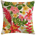 Tropical Floral & Bird Pattern Pillow Cover for Sofa, Bedroom & Car by Axyaa
