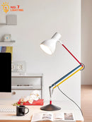 Axyaa Rocker Arm Adjustable LED Table Lamp Colorful Industrial Desk Light