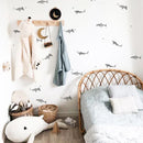 Axyaa Hammerhead Shark Peel&Stick Wall Decals - Blue/Grey Fish Theme for Kids Room