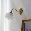 Axyaa Copper Flower Glass Wall Lamp: Vintage Chic Bedroom Lighting for American Living Spaces