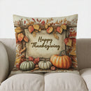 Axyaa Autumn Pumpkin & Leaves Pillow Cover for Sofa, Bedroom, Car