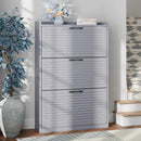 Axyaa 3-Door Shoe Storage Cabinet: Entryway Organizer, Freestanding Slim Design