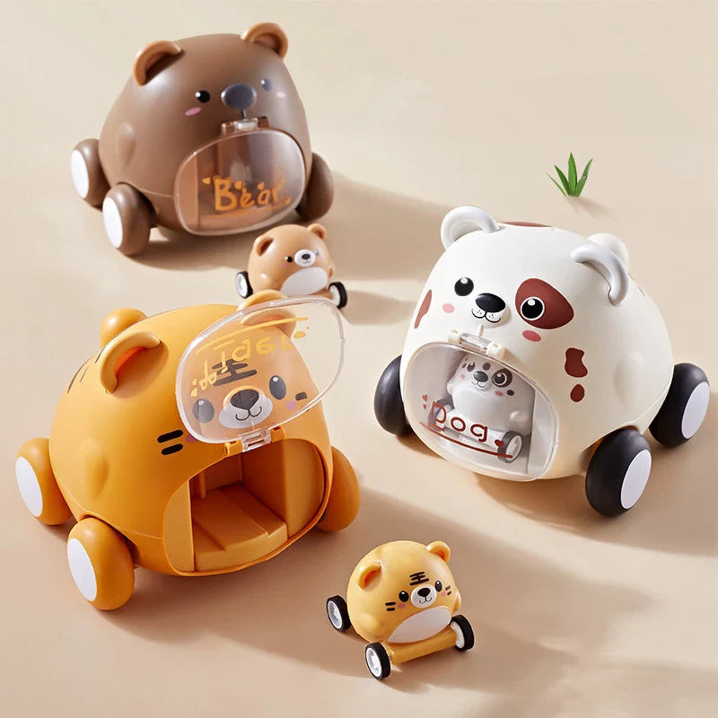 Axya Cartoon Animal Catapult Car: Educational Montessori Toy for Kids