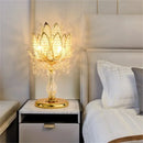 Axyaa Crystal Gold Lotus Table Lamp - Modern LED Desk Light