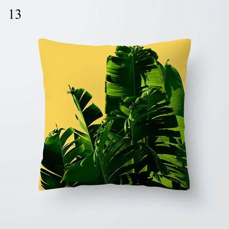 Axyaa Yellow Geometric Print Cushion Pillowcase - 45x45cm