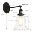 Axyaa Industrial Glass Wall Sconce Art Light for Stair, Foyer, Bedroom & Dining Room