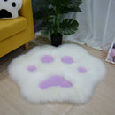 Axyaa Cat Paw Pattern Plush Carpet for Home Living Room