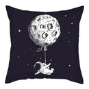 Axyaa Moon Astronaut Rocket Sofa Pillow Cover Cushion Polyester Throw TestCase