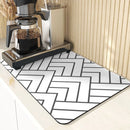 Axyaa Polygon Pattern Cup Mat Set - Absorbent Diatomaceous Earth Coasters