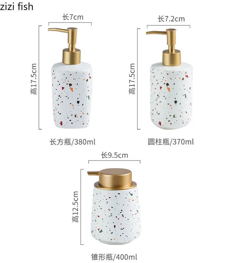Axya Terrazzo Pattern Handwashing Fluid Bottle for Bathroom Supplies