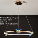 Axyaa Colorful Crystal Butterfly LED Ceiling Lamp Chandelier for Home & Restaurant