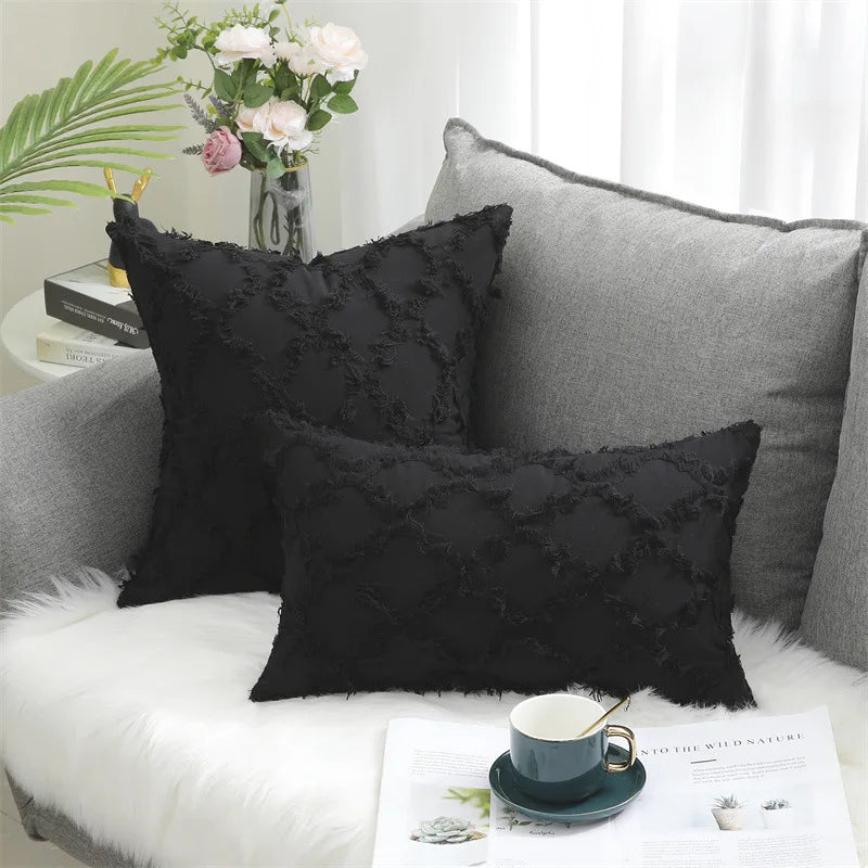 Axyaa Luxury Cotton Linen Pillow Cover 45x45cm - Sofa Decor Case