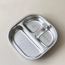 Axyaa Capybara Stainless Steel Divided Dinner Plate, 3/4 Grids, Cute & Reusable