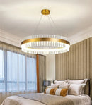 Axyaa Gold Crystal Chandelier LED Ceiling Light - Elegant Illumination for Your Home