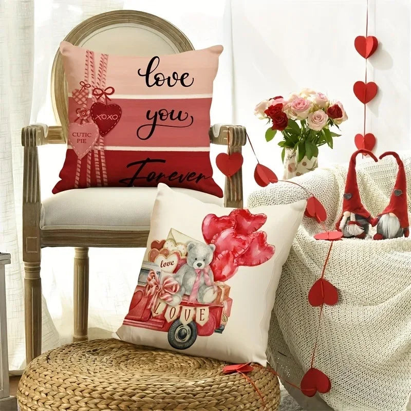 Axyaa Love Balloon Bear Decorative Pillowcase for Home Sofa Cover