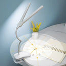 Axyaa Double-head Clip-On LED Table Lamp with Touch Control Dimmable Light
