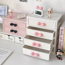 Axyaa Desktop Organizer: Drawer-style Storage Box with Bow Handle for Office Stationery Organization