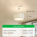 Axyaa Creamy Fabric LED Chandelier, Minimalist Bedroom Dining Room Pendant Light