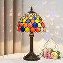 Axyaa Baroque Style Stained Glass Table Lamp Vintage Desk Small Bedside Bedroom Office Reading