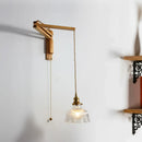 Axyaa Wooden LED Wall Lamp Clear Glass Gold Socket Modern Stair Light