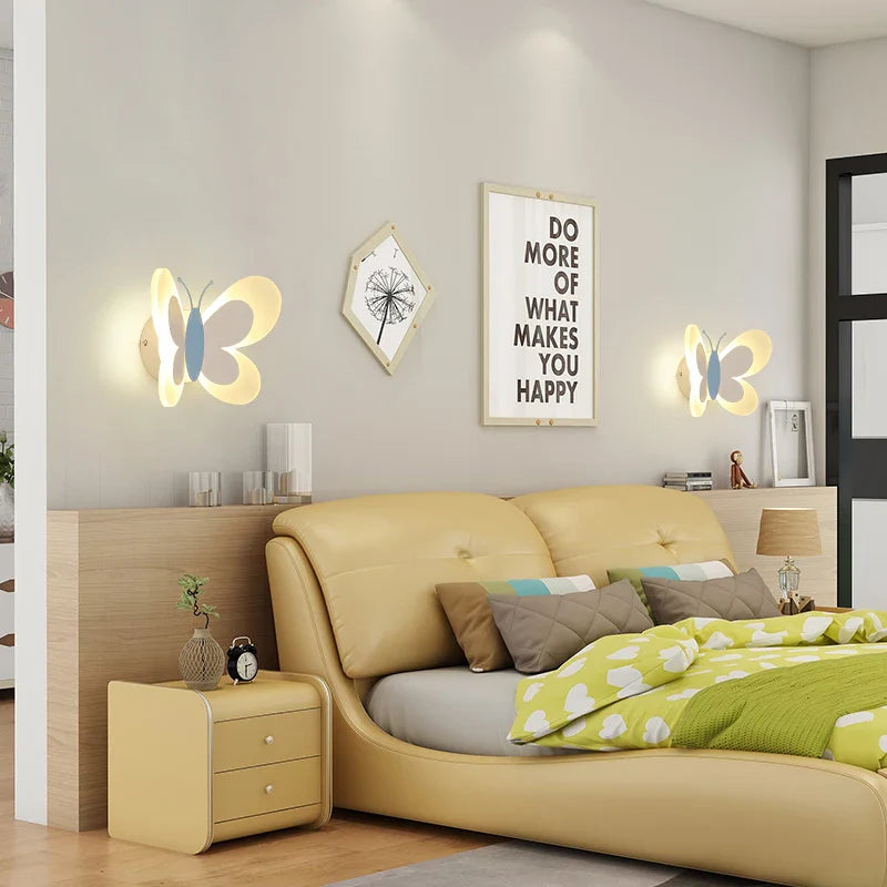 Axya Butterfly Wall Light: Creative LED Butterfly Sconce for Children's Bedroom