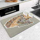 Axyaa Absorbent Anti-slip Dish Drying Mat for Kitchen & Bathroom
