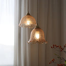 Axyaa Vintage Brass Glass Pendant Lights Hanging Lamp for Bar Dining Bedroom